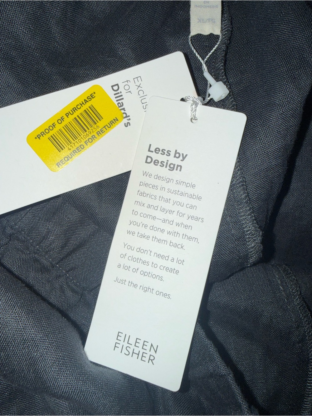 Eileen Fisher Shorts Drawstring Elastic Waist Mid Thigh Linen Graphite XL $128 - Picture 4 of 9